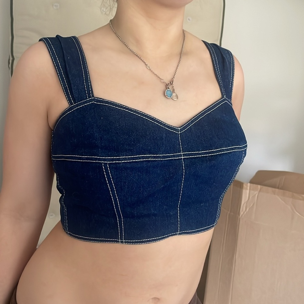 Vika Gazinskaya 80’s jean top